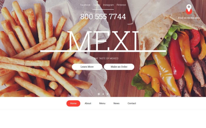 Mexikói étterem érzékeny weboldal-sablon