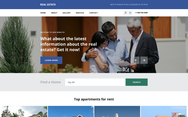 Modelo de site de agência imobiliária