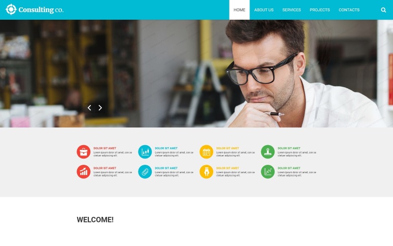 Modelo de site responsivo de consultoria