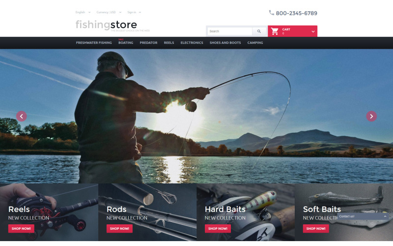 PrestaShop téma Fishing Store