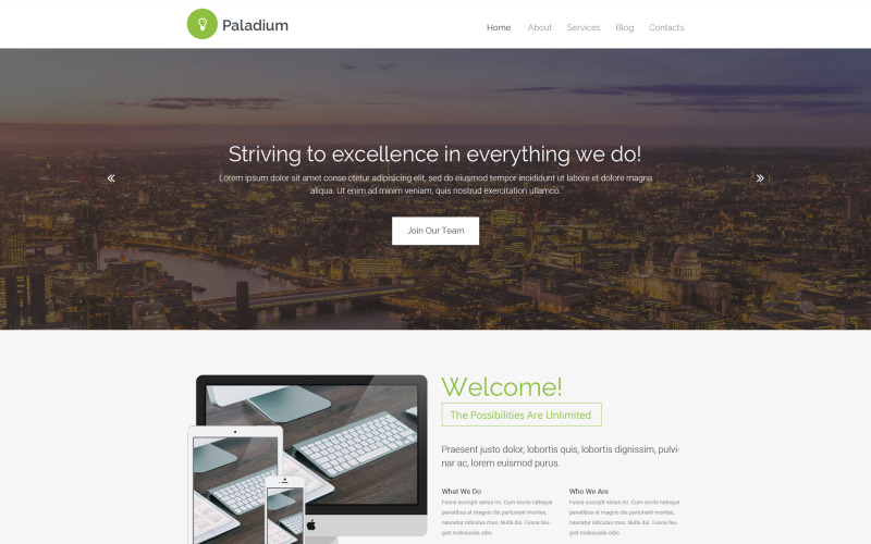 Responsieve websitesjabloon voor webontwikkeling