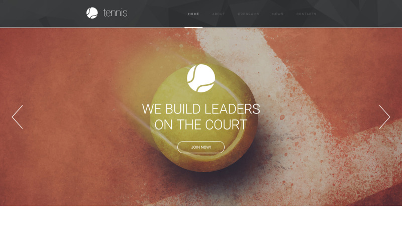 Šablona webových stránek reagující na tenis