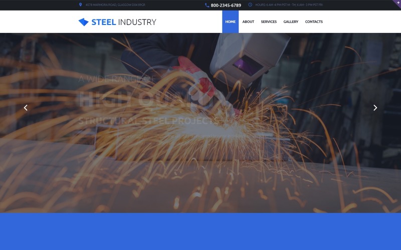 Šablona webových stránek Responsive Steelworks