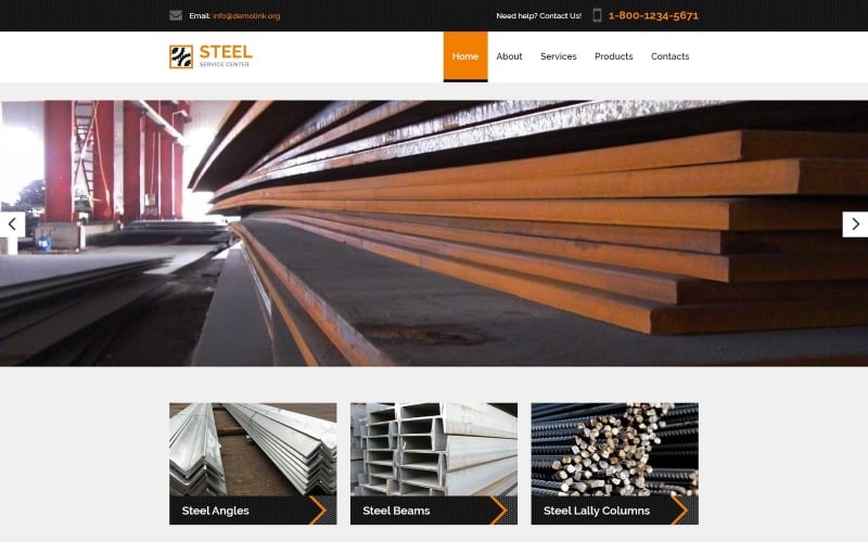 STEEL-服务中心自适应现代HTML网站模板