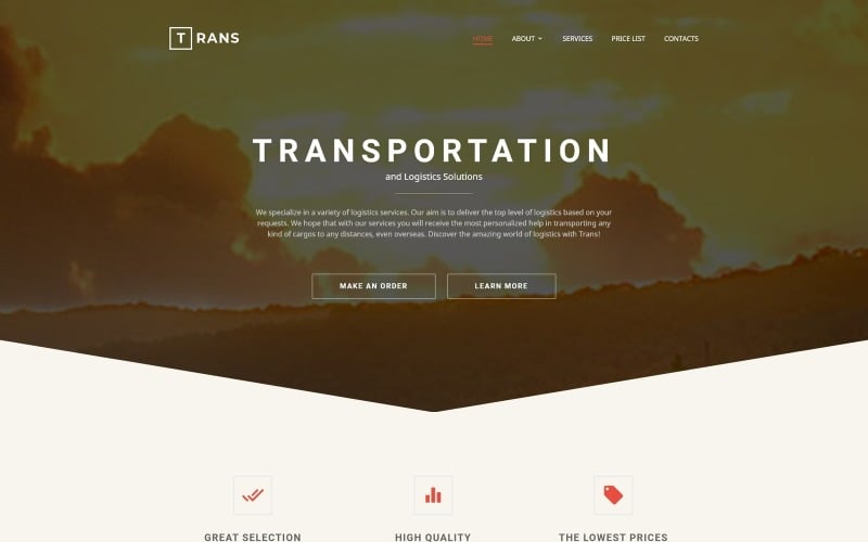 Transportation Responsive Website Template