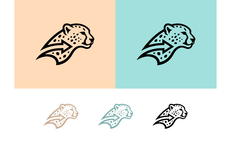 Gepard huvud logotyp grafisk design.