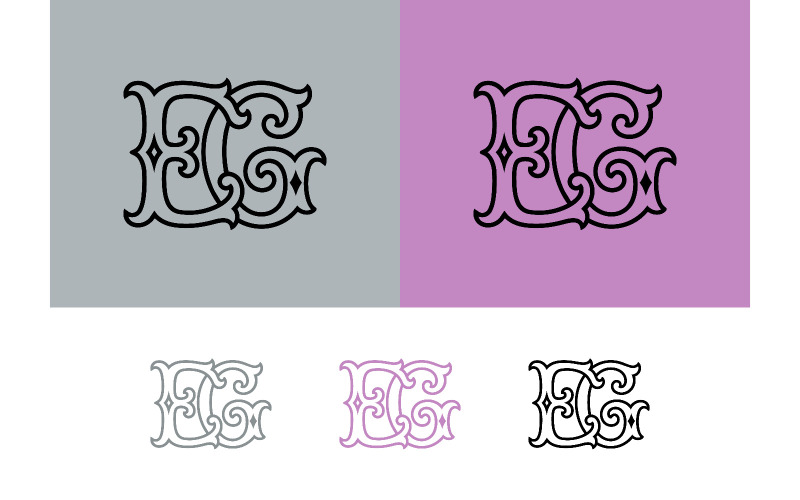 Initiales monogrammes élégantes bc en contour noir.