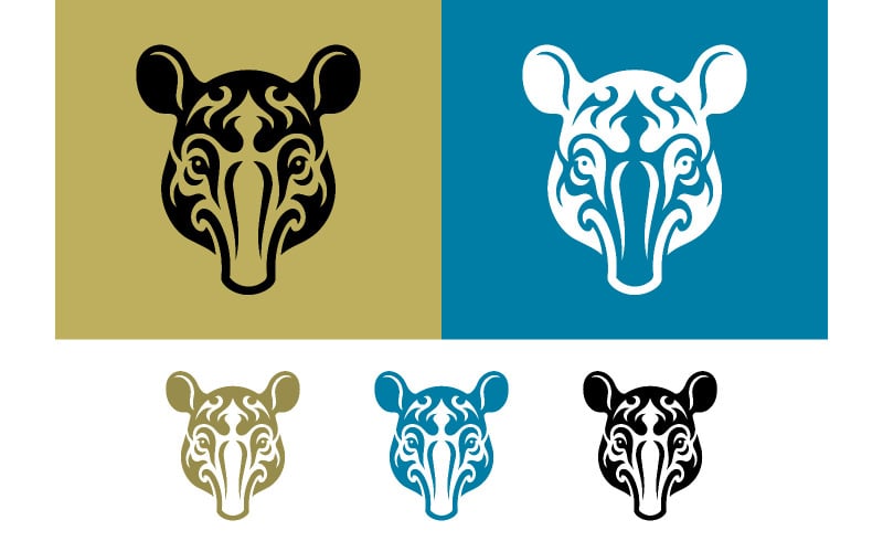 Motif tribal animalier de rat pour logo de tatouage.