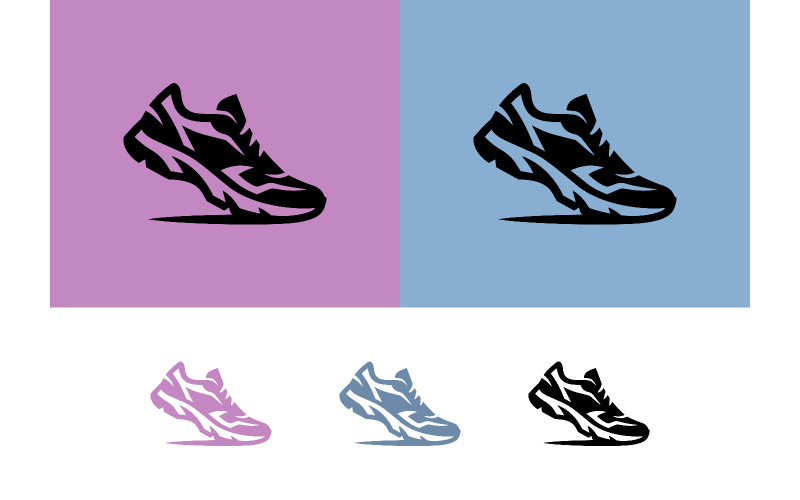 Icone di scarpe da corsa per lo sport, il fitness e il movimento.