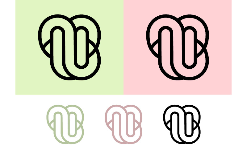 Motif de nœud abstrait sur fond pastel pour le branding.