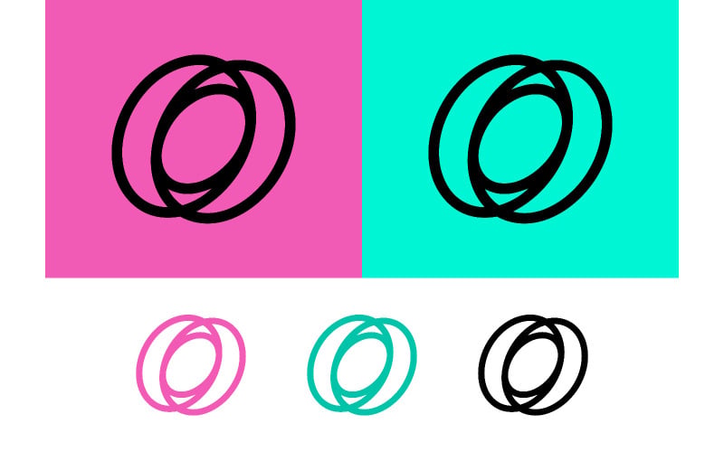 Ensemble d'icônes d'anneaux entrelacés sur des fonds colorés.