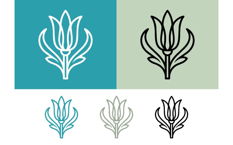 Minimalistische tulp met lange bloemblaadjes voor design.