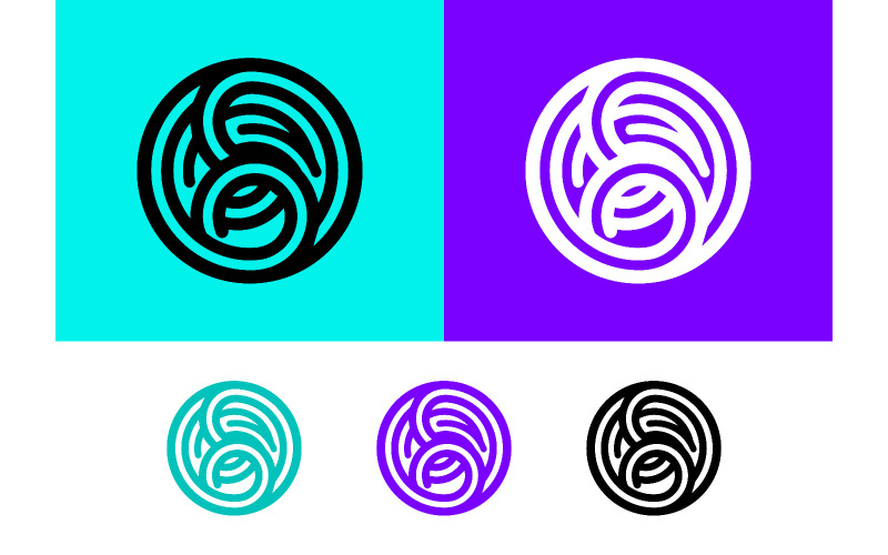 Élément de design graphique abstrait circulaire en spirale.