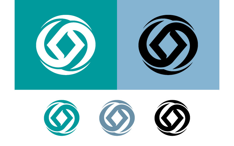 Interlocking circular logo design element.