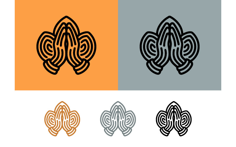 Symbole de l'orchidée et des mains jointes en prière, avec ses couleurs.