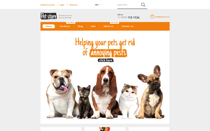 животные домашние животные shopify тема