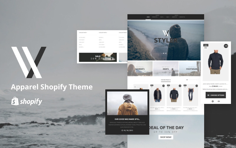 одежда отзывчивый чистый дизайн shopify тема