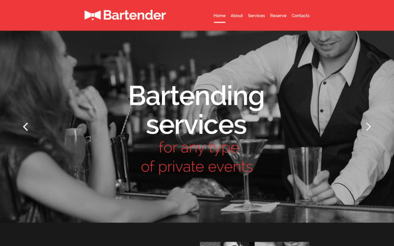Cocktail Bar Responsive Website Template