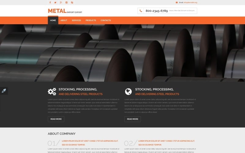 Industriële responsieve websitesjabloon