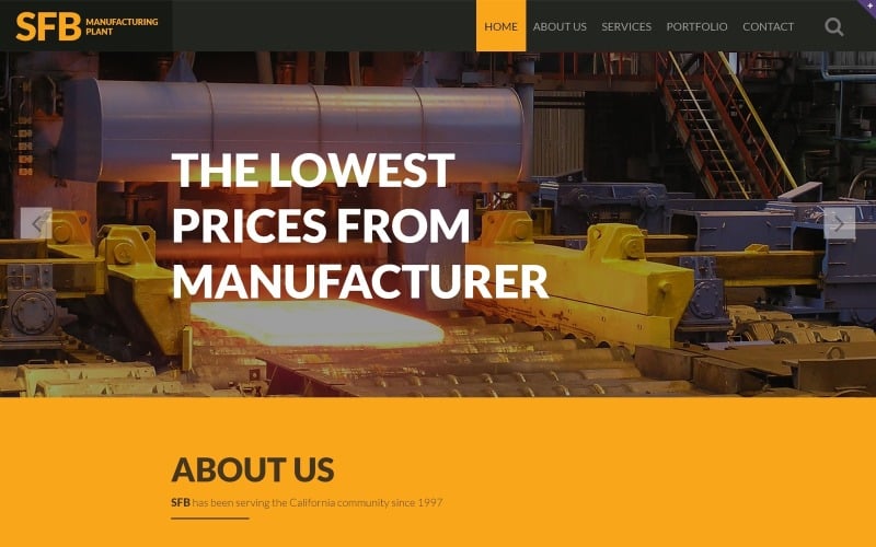 Industriell responsiv webbplatsmall