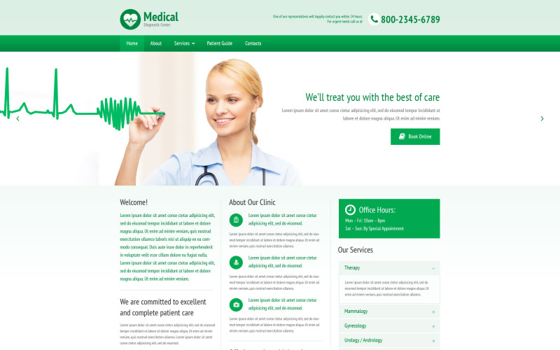 Modello di sito Web reattivo medico