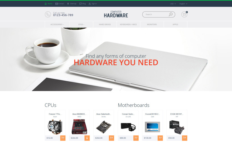 PrestaShop téma pro počítačový hardware