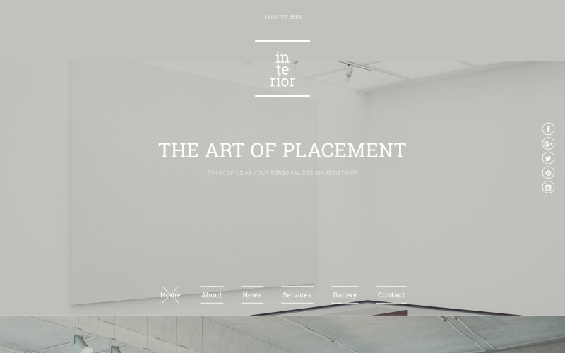 Responsieve websitesjabloon voor interieur en meubels