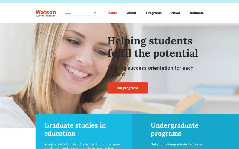 Šablona webových stránek pro vzdělávání