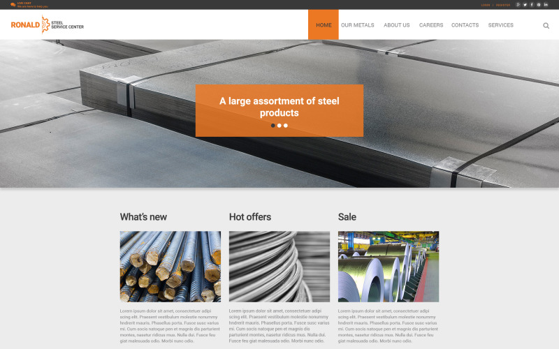 Šablona webových stránek Responsive Steelworks