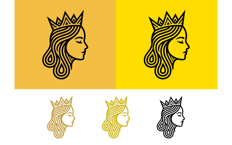 Profilo di testa femminile con corona.