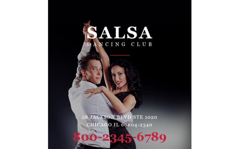 dance studio отзывчивый шаблон информационного бюллетеня