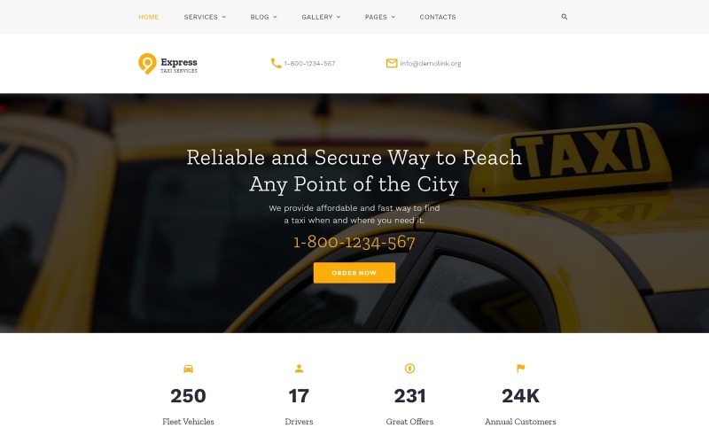 Express - Taxi Services HTML-websitesjabloon met meerdere pagina's