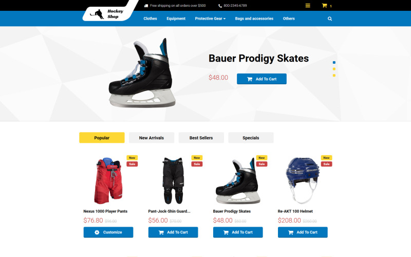 Hockey Shop PrestaShop Teması