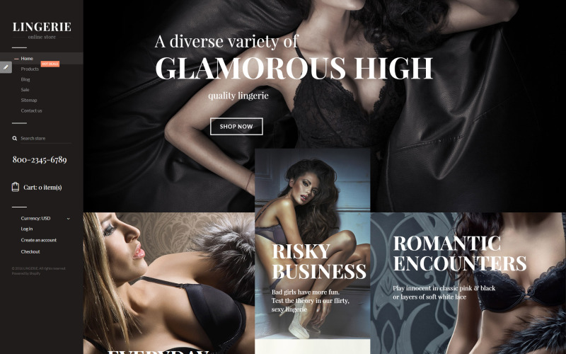 отзывчивая тема shopify для нижнего белья