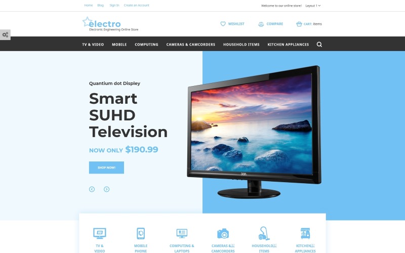 Magento téma Electro - Electronic Engineering Store