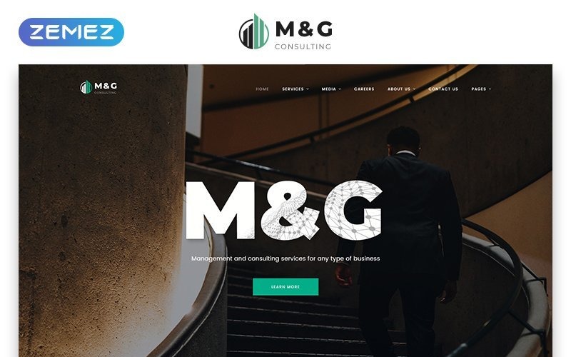 M&G - Modelo de site em HTML5 de várias páginas de consultoria