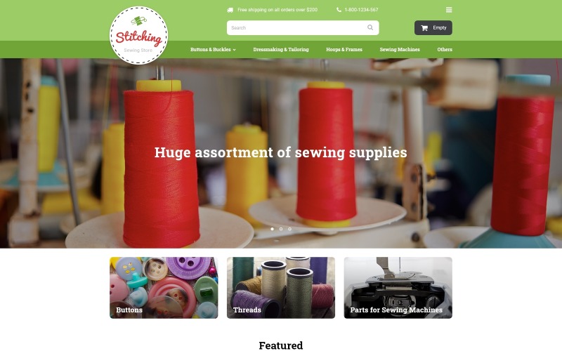Naaiwinkel OpenCart-sjabloon