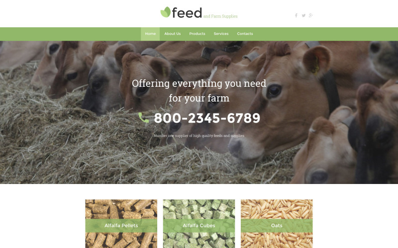 Plantilla de sitio web adaptable a la granja