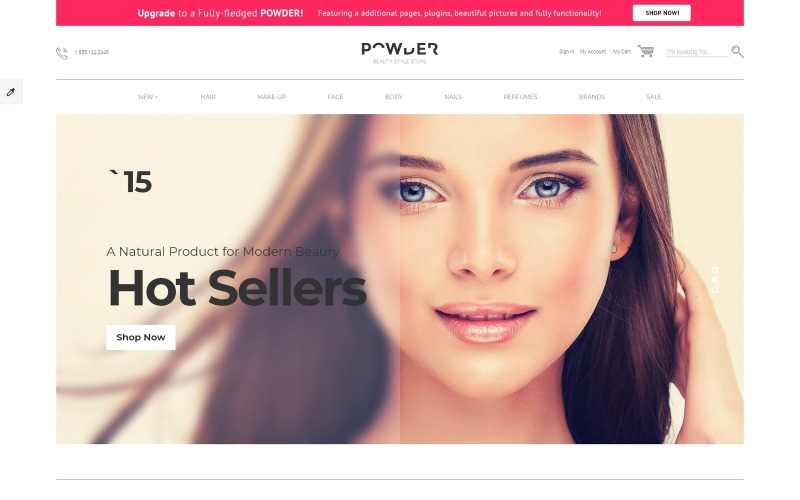 Puder - Kosmetikgeschäft Moderne kostenlose OpenCart-Vorlage