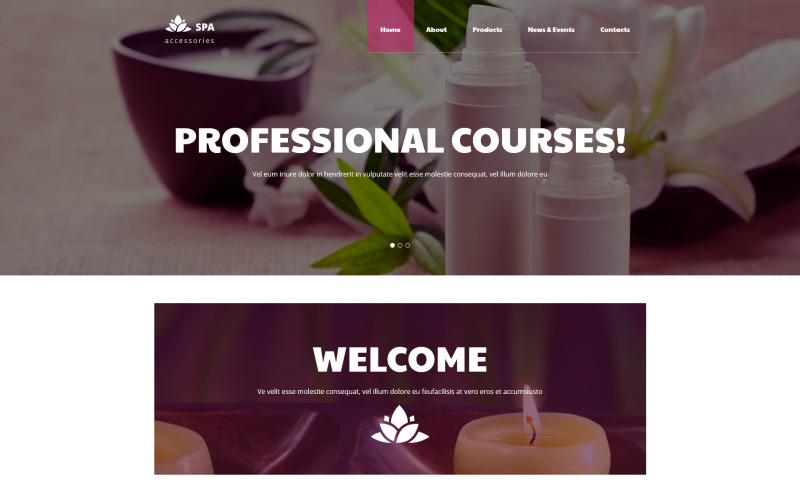 Responsieve websitesjabloon voor spa-accessoires