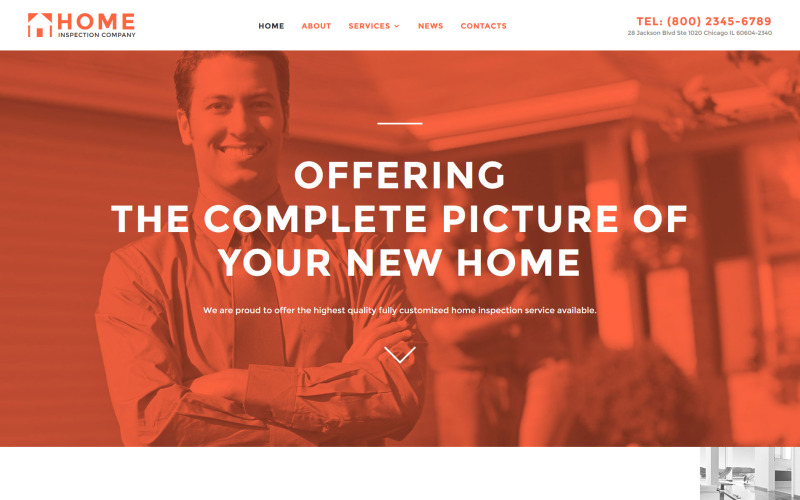 Responsive Website-Vorlage für Home Inspector