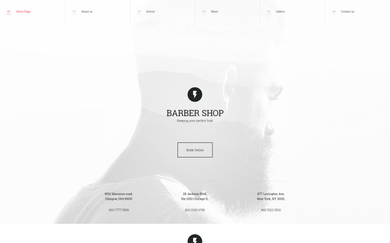Šablona webových stránek Barber Shop