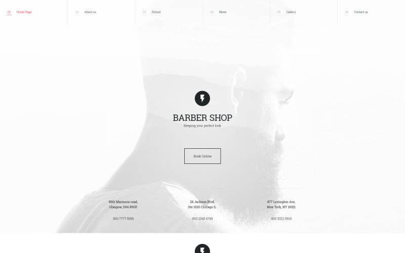 Szablon strony internetowej sklepu fryzjerskiego