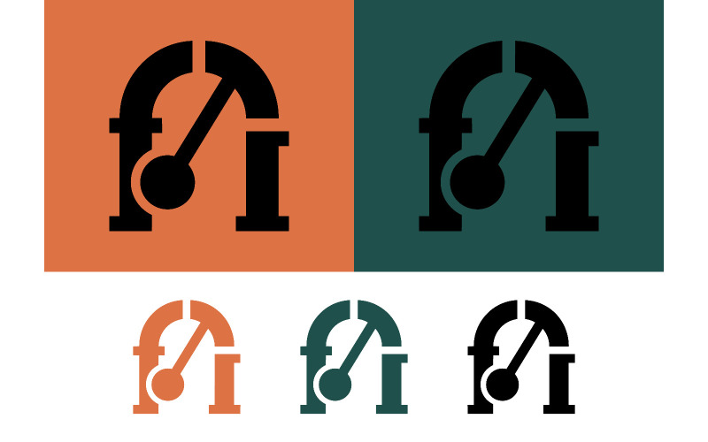 Abstracte vectorafbeelding van een meterlogo.