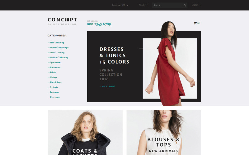 Concept PrestaShop-thema