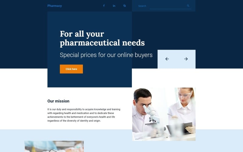 Drug Store Responsive Landing Page Template
