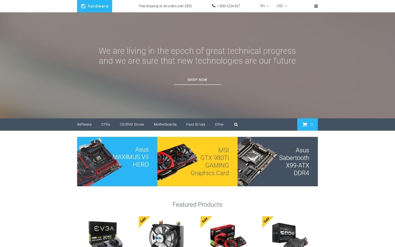 Hardware OpenCart-sjabloon