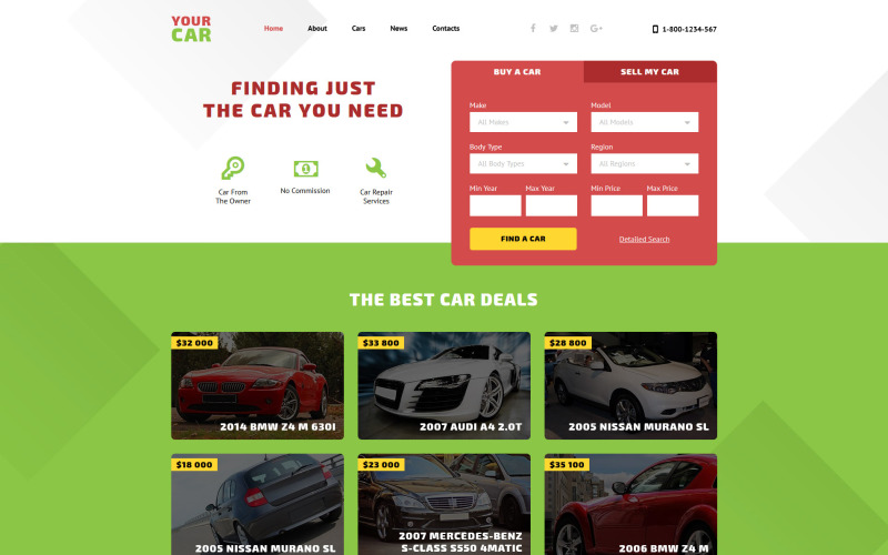Il tuo modello di sito web per auto