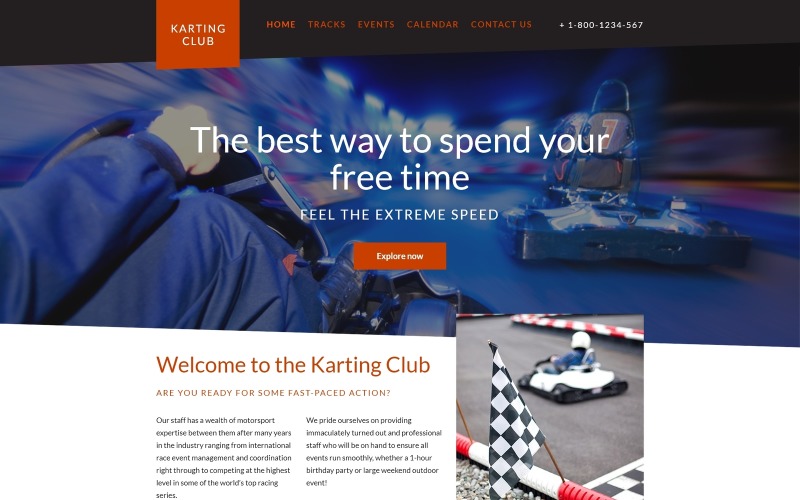 Karting Club - Karting Club Responsive Website Mall