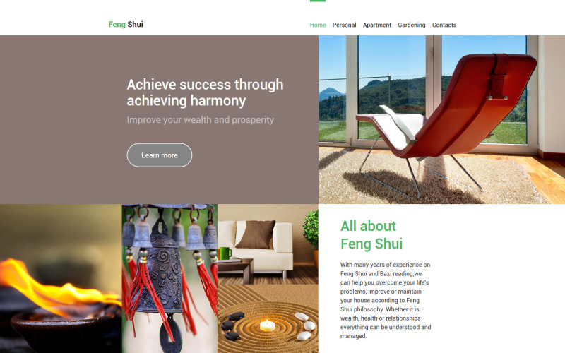 Modèle de site Web Feng Shui
